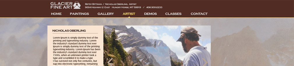 Glacier Fine Art thumbnail web graphic design