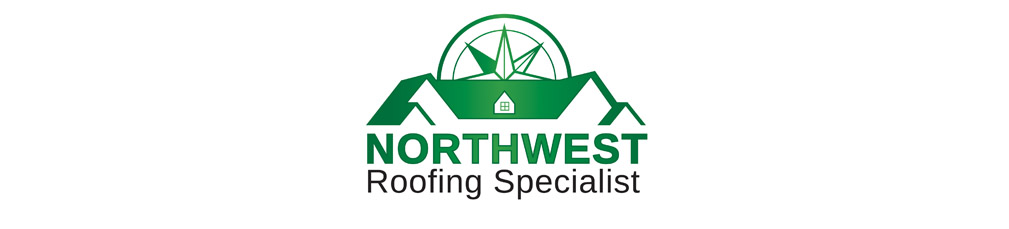 Northwest Roofing Specialist logo and branding graphic design
